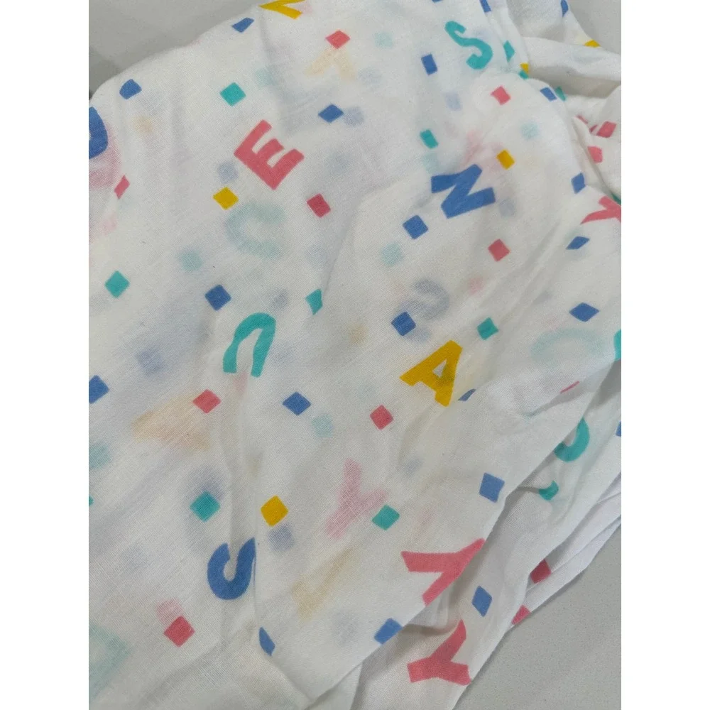Vintage Pastel Teddy Bear Alphabet Nursery Bedding Set Crib Sheet Blanket 3pc